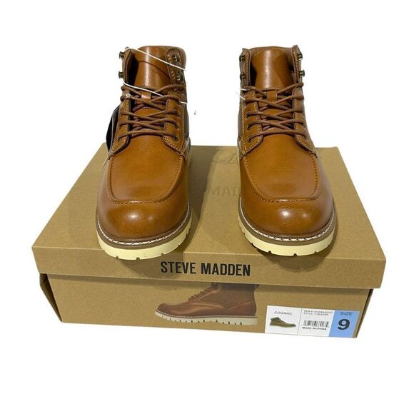 Steve Madden Men's Bleeker Boot Color Cognac Size 9 - Picture 11 of 15